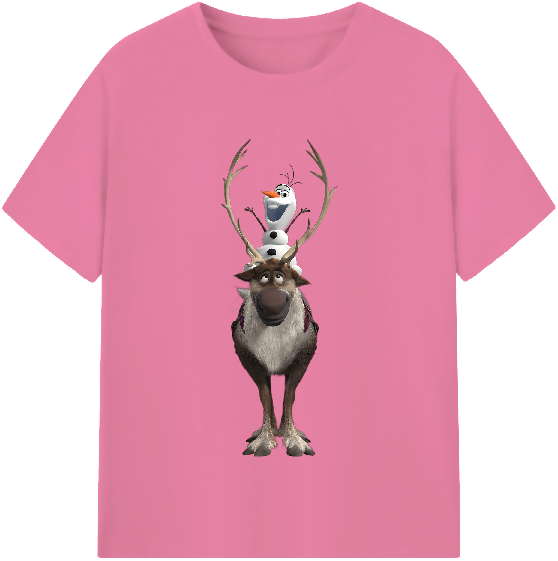 （画像用） アナと雪の女王 アンナ エルサ Frozen Anna Elsa 綿100％半袖Tシャツ（フロントプリント）